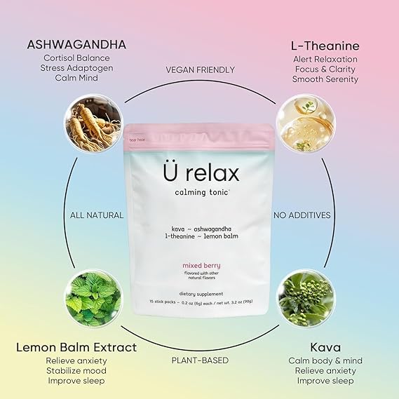 U Relax Calming Tonic Mixed Berry Drink – Relaxation & Stress Support Beverage